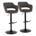 Margarite - Contemporary Adjustable Barstool With Swivel With Rounded T Footrest (Set of 2)
