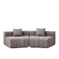 Curved Sectional Sofa With 2 Pillows For Living Room - Gray