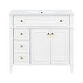 Bathroom Vanity With Sink, 3 Drawers & 2 Soft-Close Doors