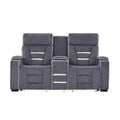 Austin - Console Reclining Loveseat With Storage Arms - Gray