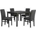5 Piece Transitional Dining Set With Table And Upholstered Chairs