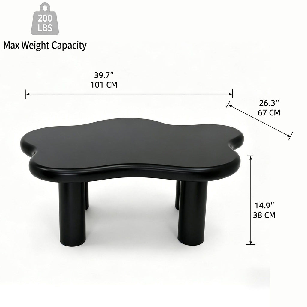 Cloud Shaped Coffee Table With 4 Round Legs
