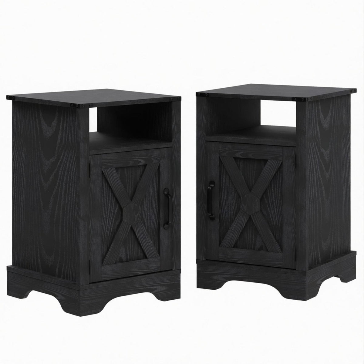 Farmhouse Nightstand, Charging Station & Storage