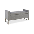 Upholstered Ottoman Bench With Storage - Dark Gray