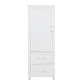 Tall Freestanding Bathroom Storage Cabinet With 2 Drawers And Adjustable Shelf