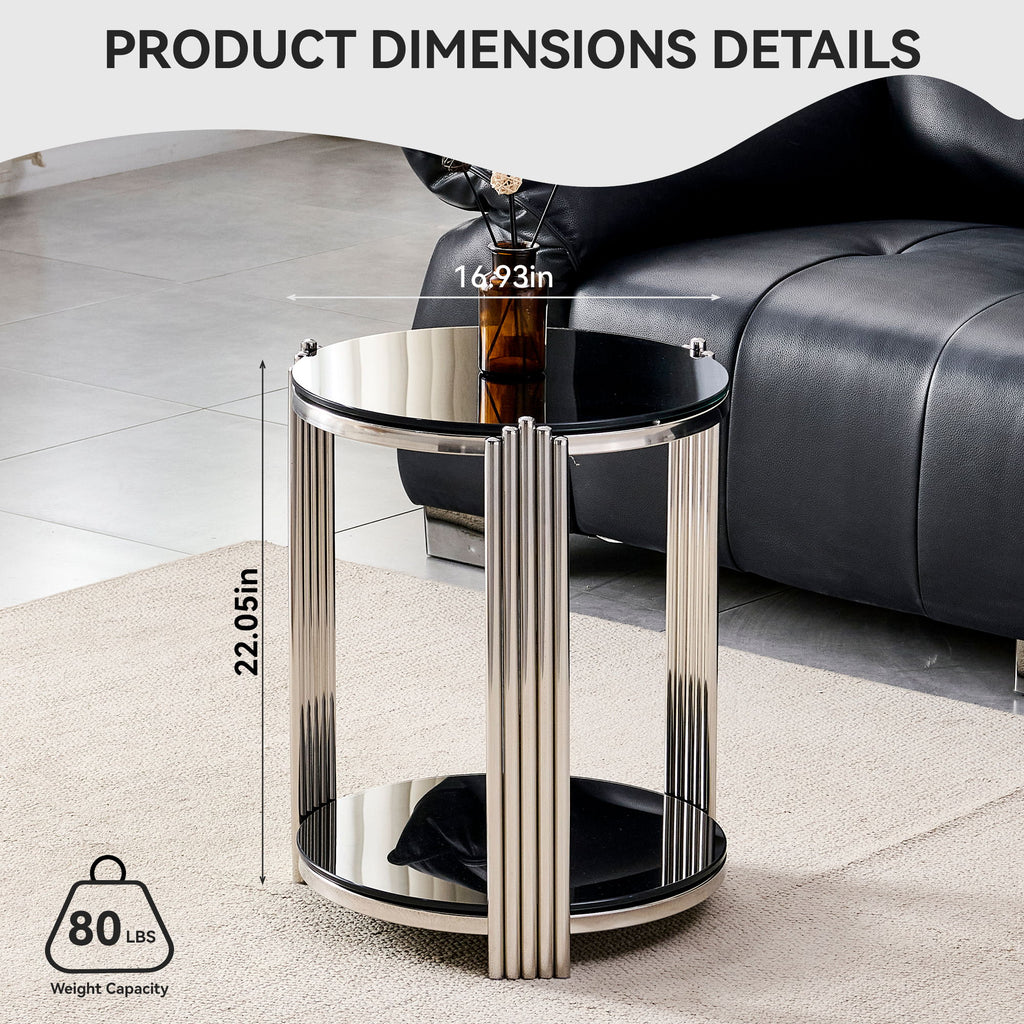 Round Table With Double Layer Storage