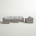 Modern 8 Person Outdoor Seating Group With Cushions - Gray / Gray Mix