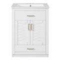 Modern Bathroom Vanity With Integrated Ceramic Sink, 2 Door Cabinet With Tip-Out Drawer
